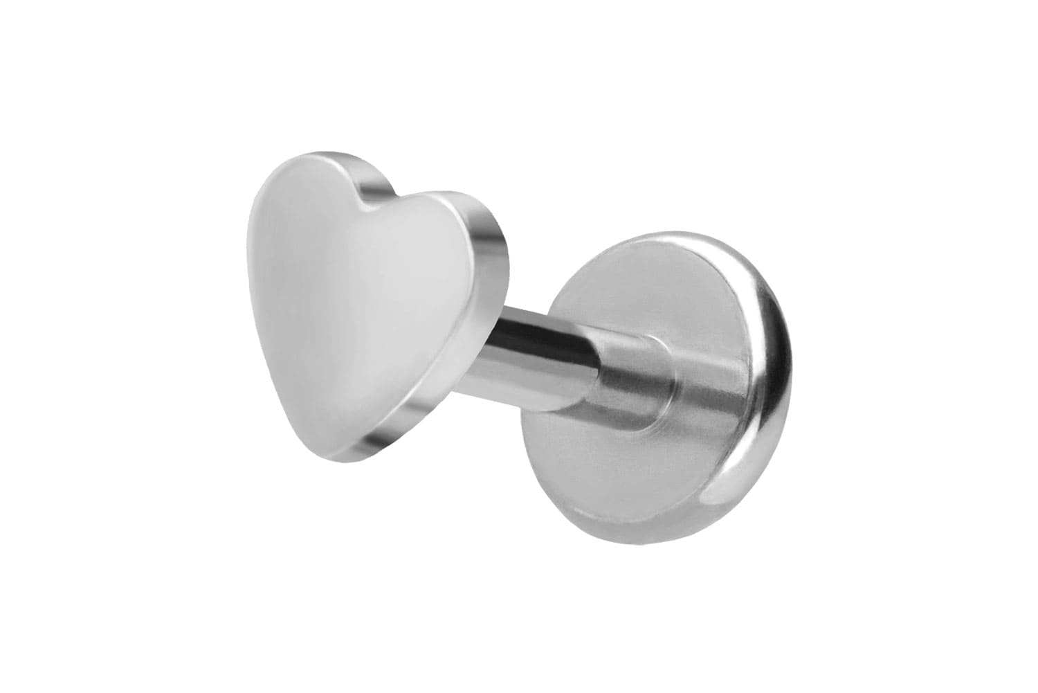 Titan Labret Piercing mit Push Fit HERZ